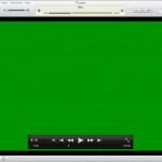Green video screen with iTunes