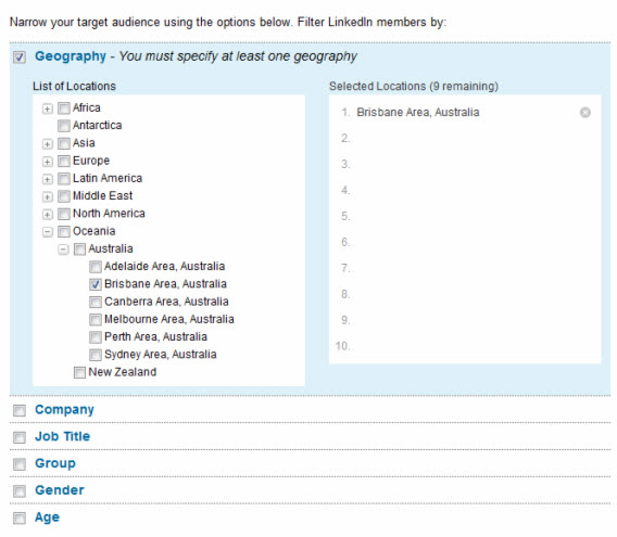 target marketing on LinkedIn