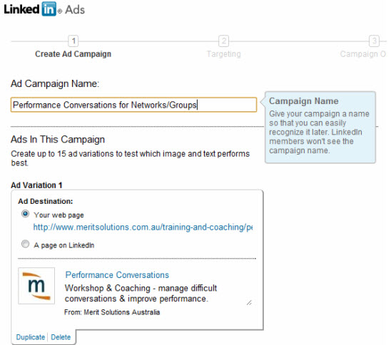 create linkedin campaign manager