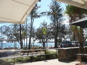 Cafe overlooking Mooloolaba Beach