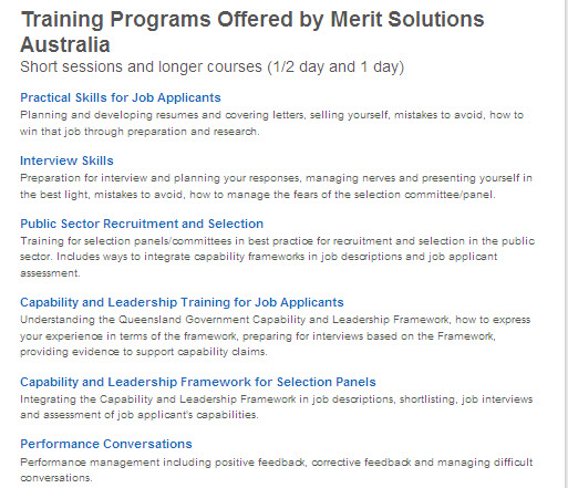 merit solutions training courses